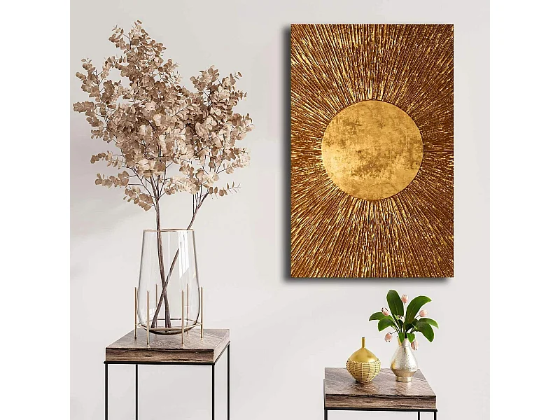 Tableau doré motif soleil – sur toile