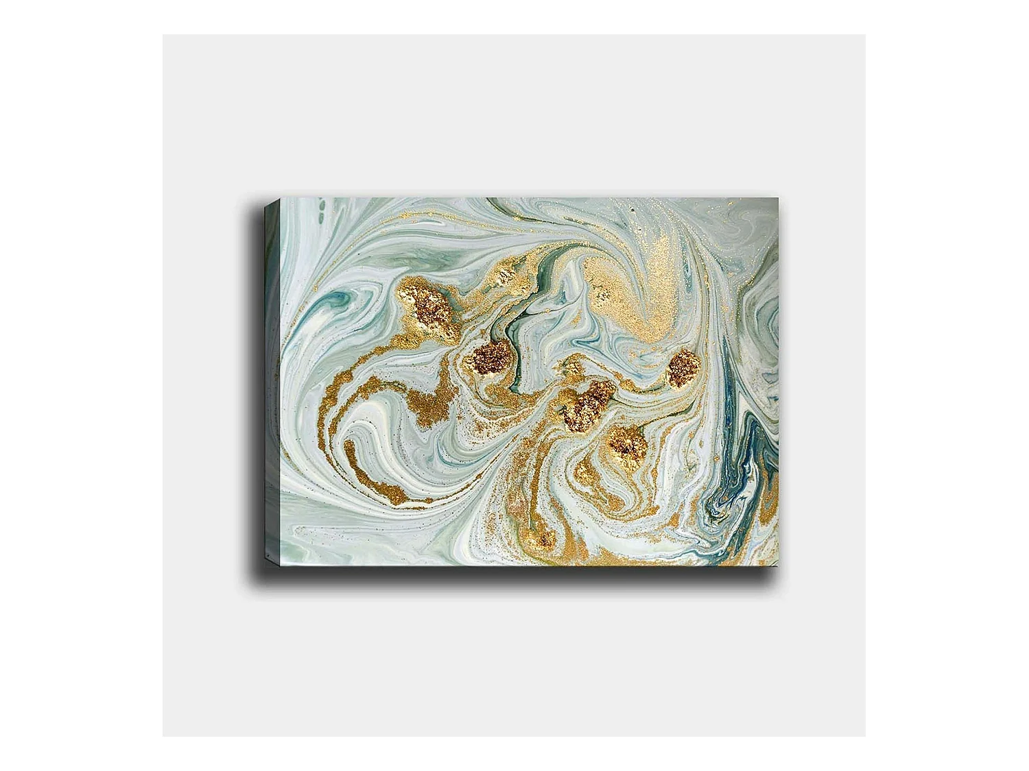 Tableau abstrait marbré – reflets dorés