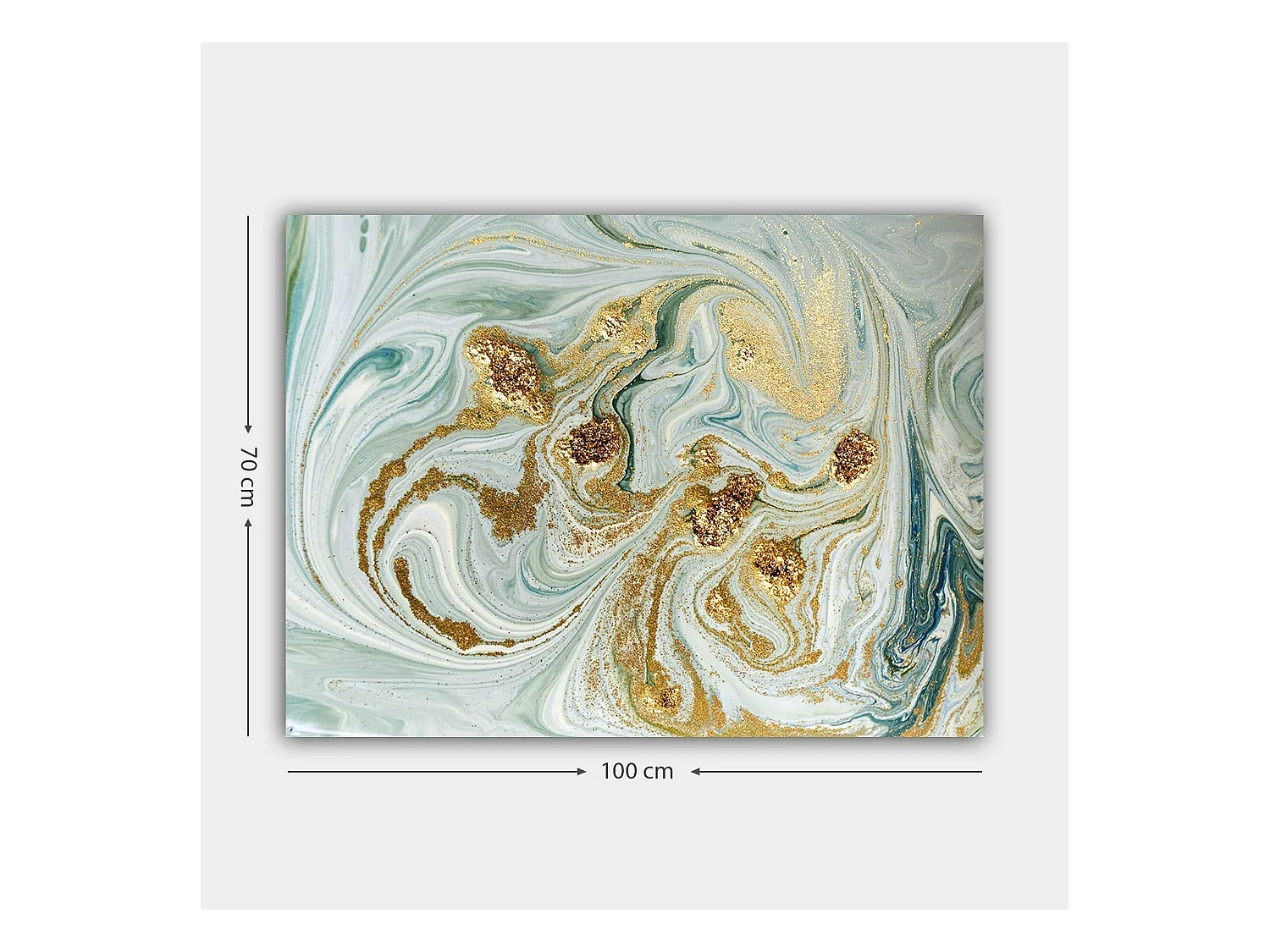 Tableau abstrait marbré – reflets dorés