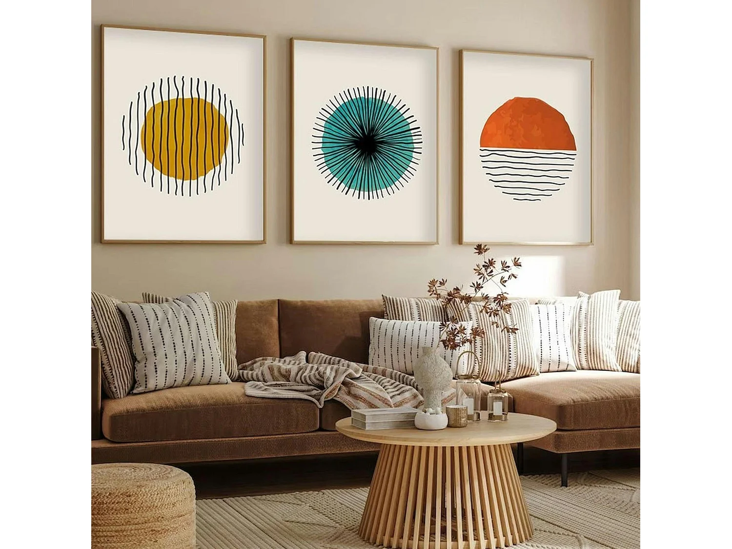 Tableau graphique – cercle coloré moderne (lot de 3)