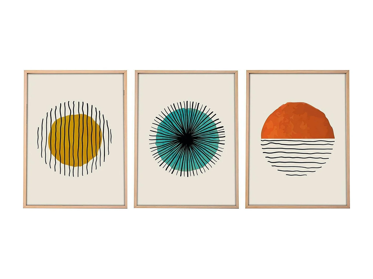 Tableau graphique – cercle coloré moderne (lot de 3)