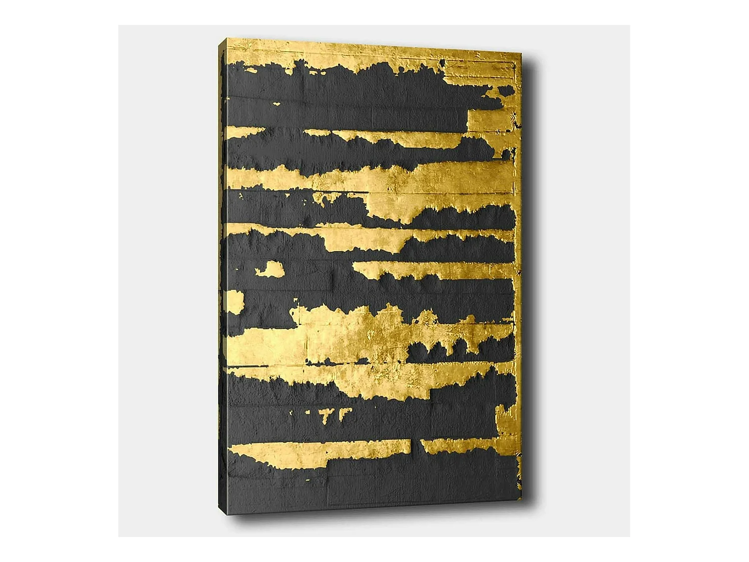 Tableau abstrait noir et or – style contemporain