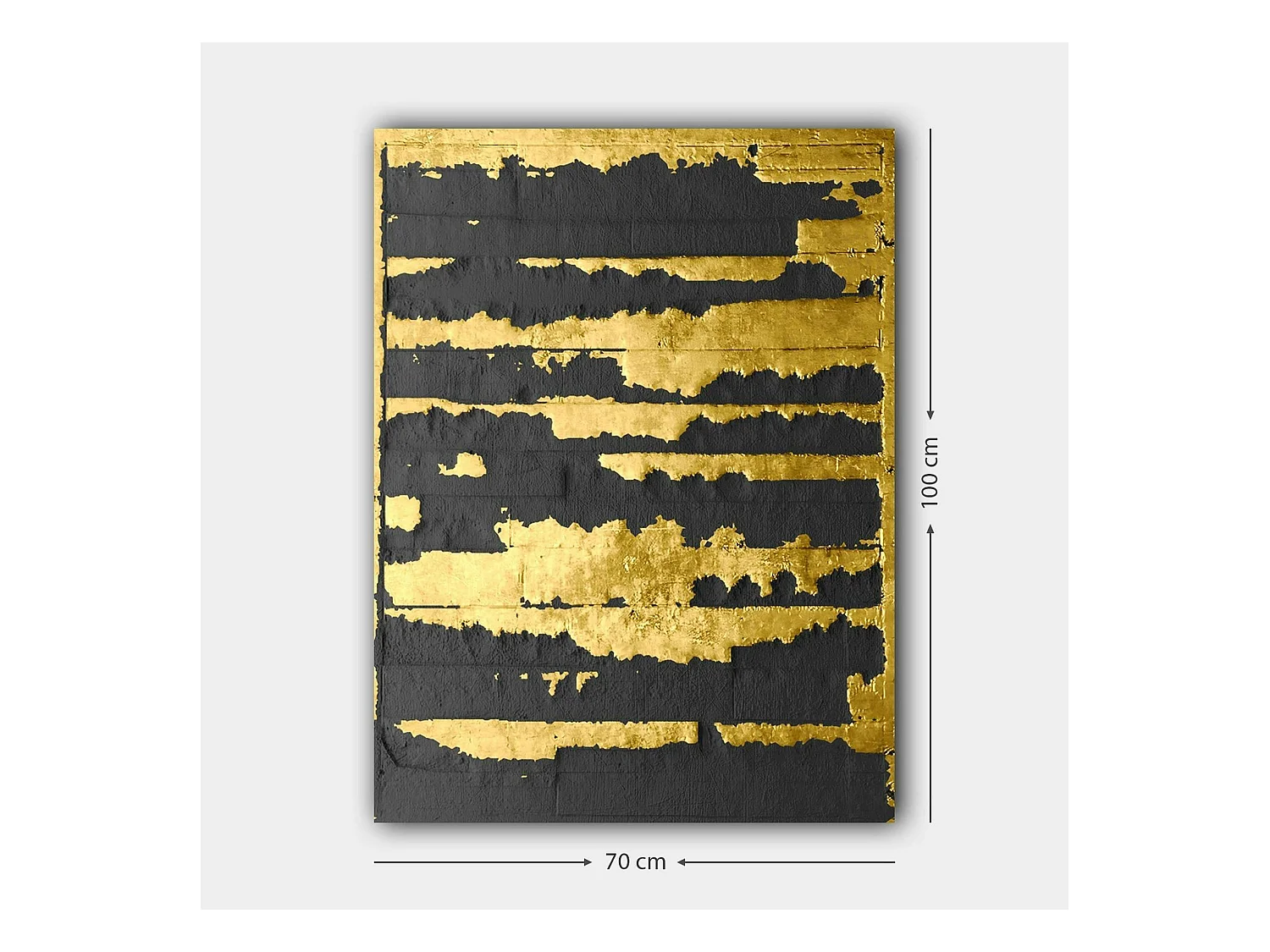 Tableau abstrait noir et or – style contemporain