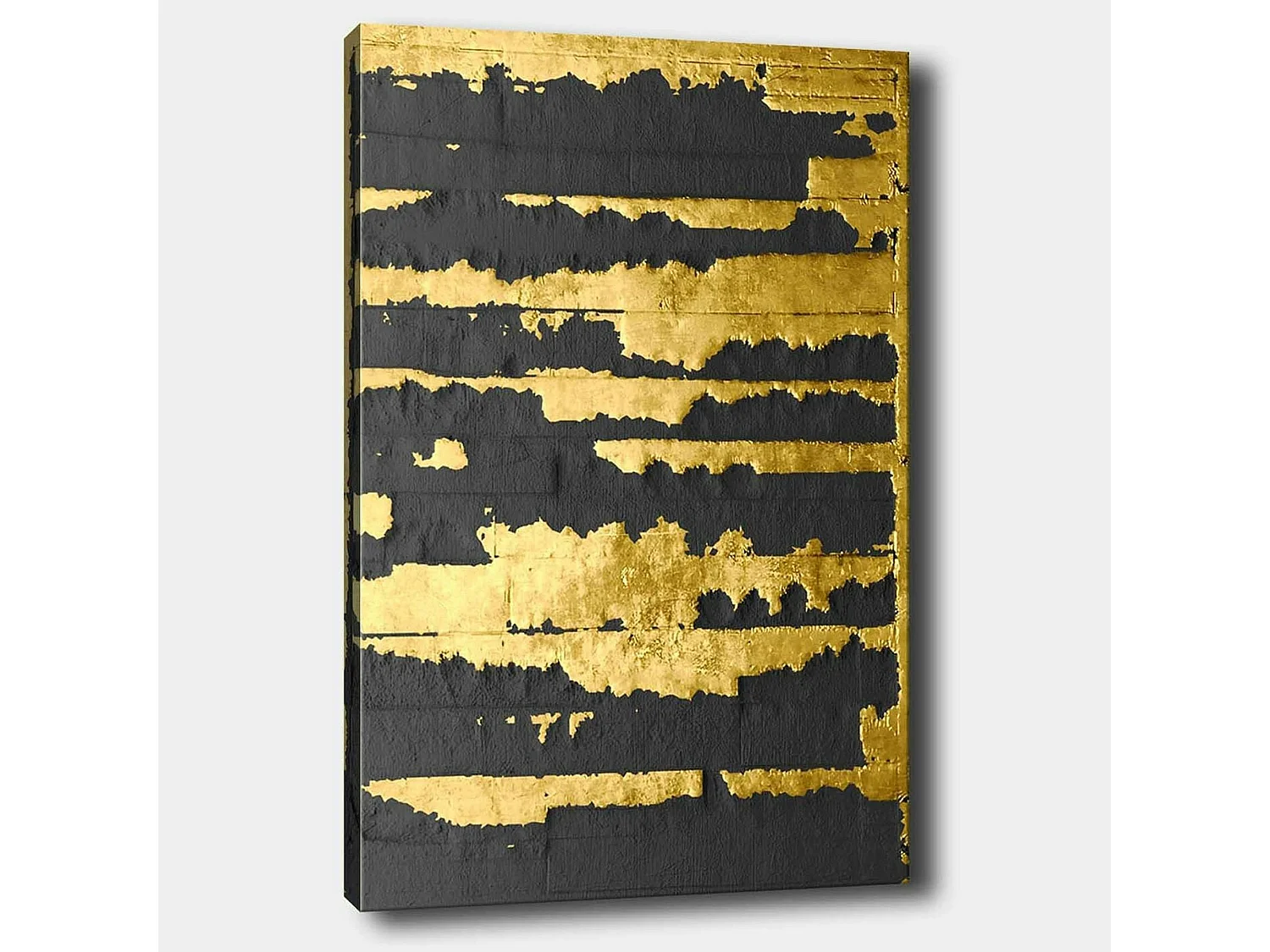 Tableau abstrait noir et or – style contemporain