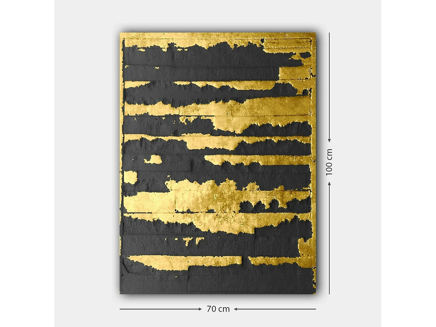 Tableau abstrait noir et or – style contemporain