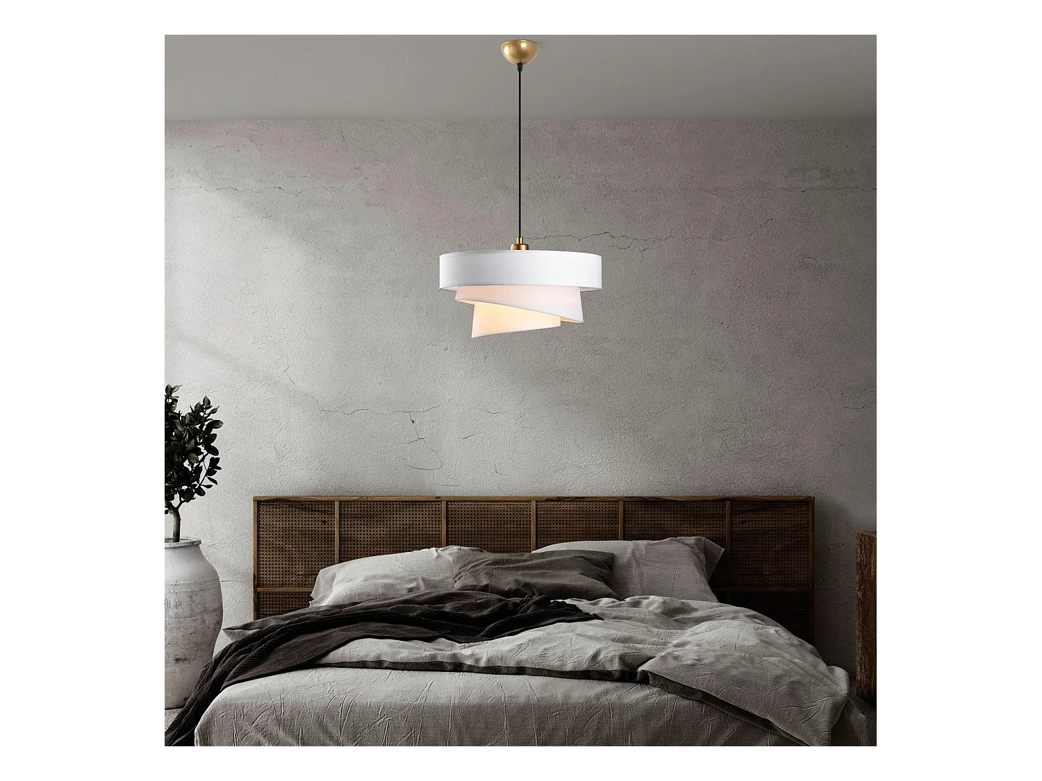 Suspension de chambre design – blanche, effet ruban ZURICH