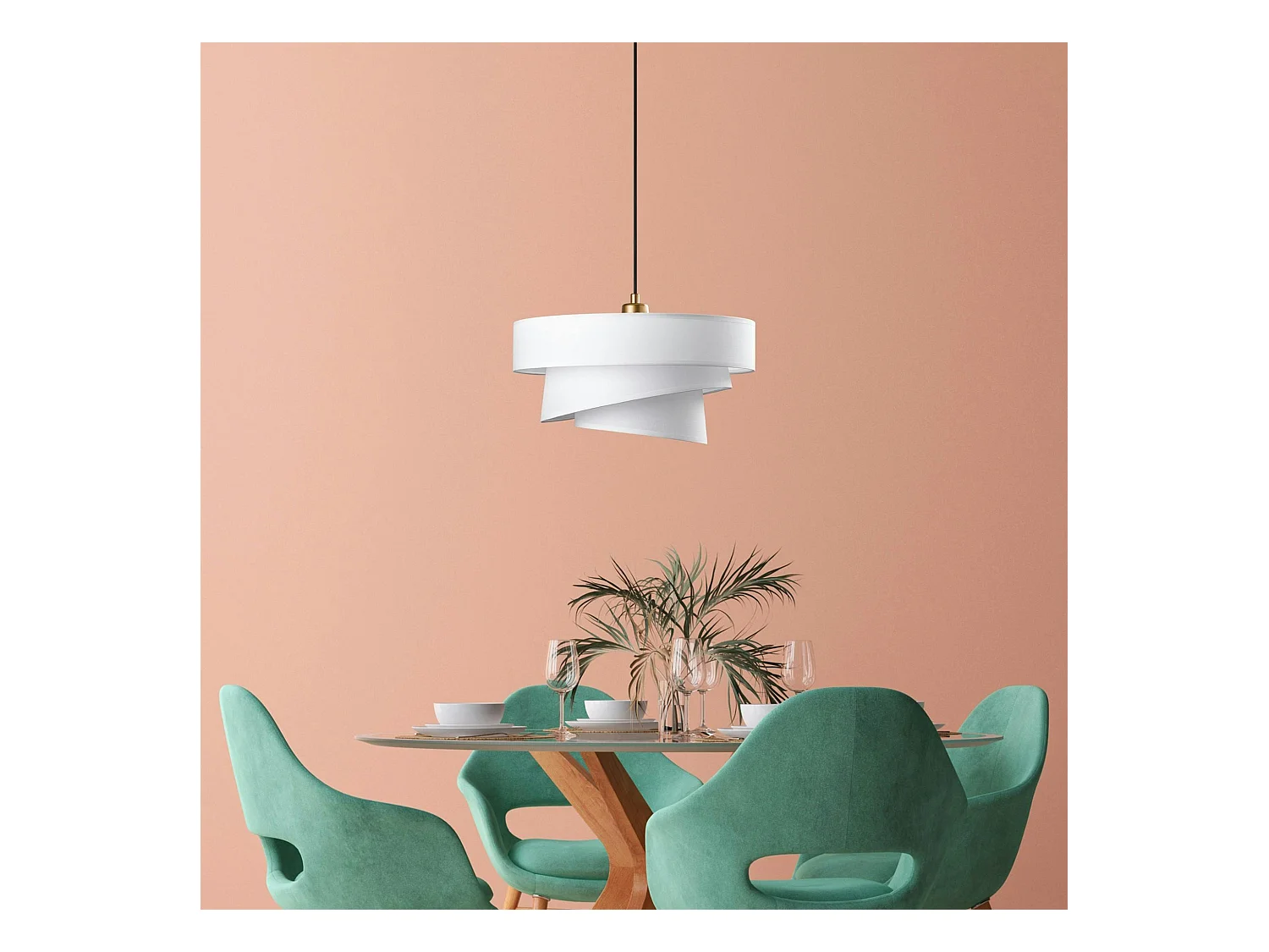 Suspension de chambre design – blanche, effet ruban ZURICH