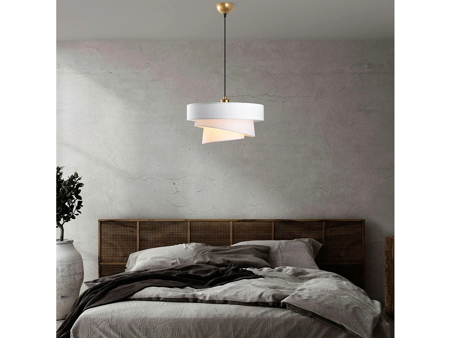 Suspension de chambre design – blanche, effet ruban ZURICH