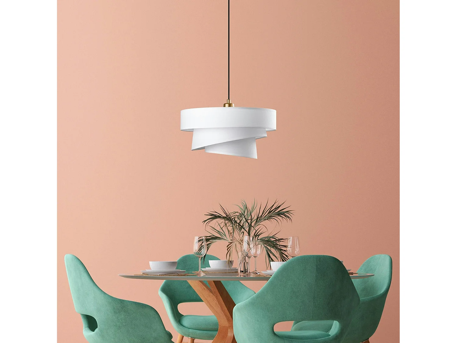 Suspension de chambre design – blanche, effet ruban ZURICH