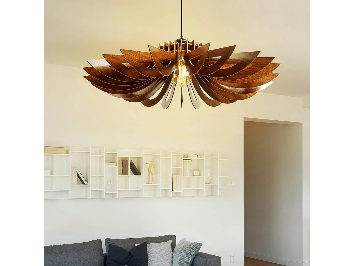 Suspension salle à manger marron - forme florale BIEL