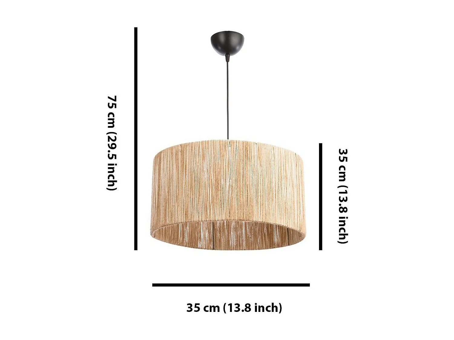 Suspension bohème en jute – abat-jour naturel AROSA