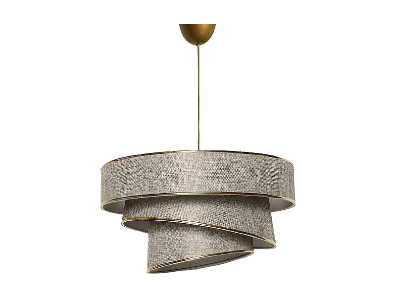 Suspension salon beige chiné - abat-jour triple ZURICH