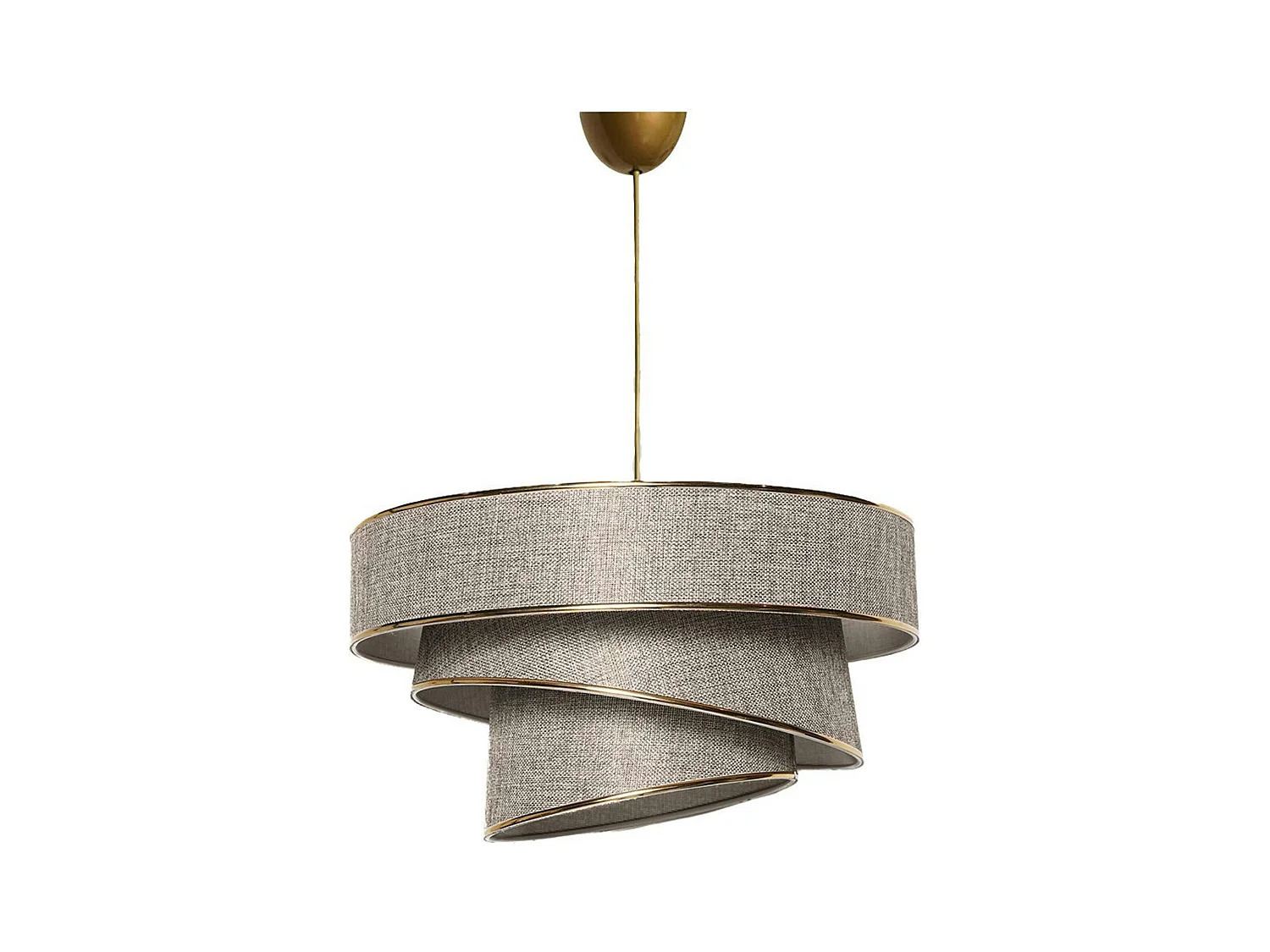 Suspension salon beige chiné - abat-jour triple ZURICH