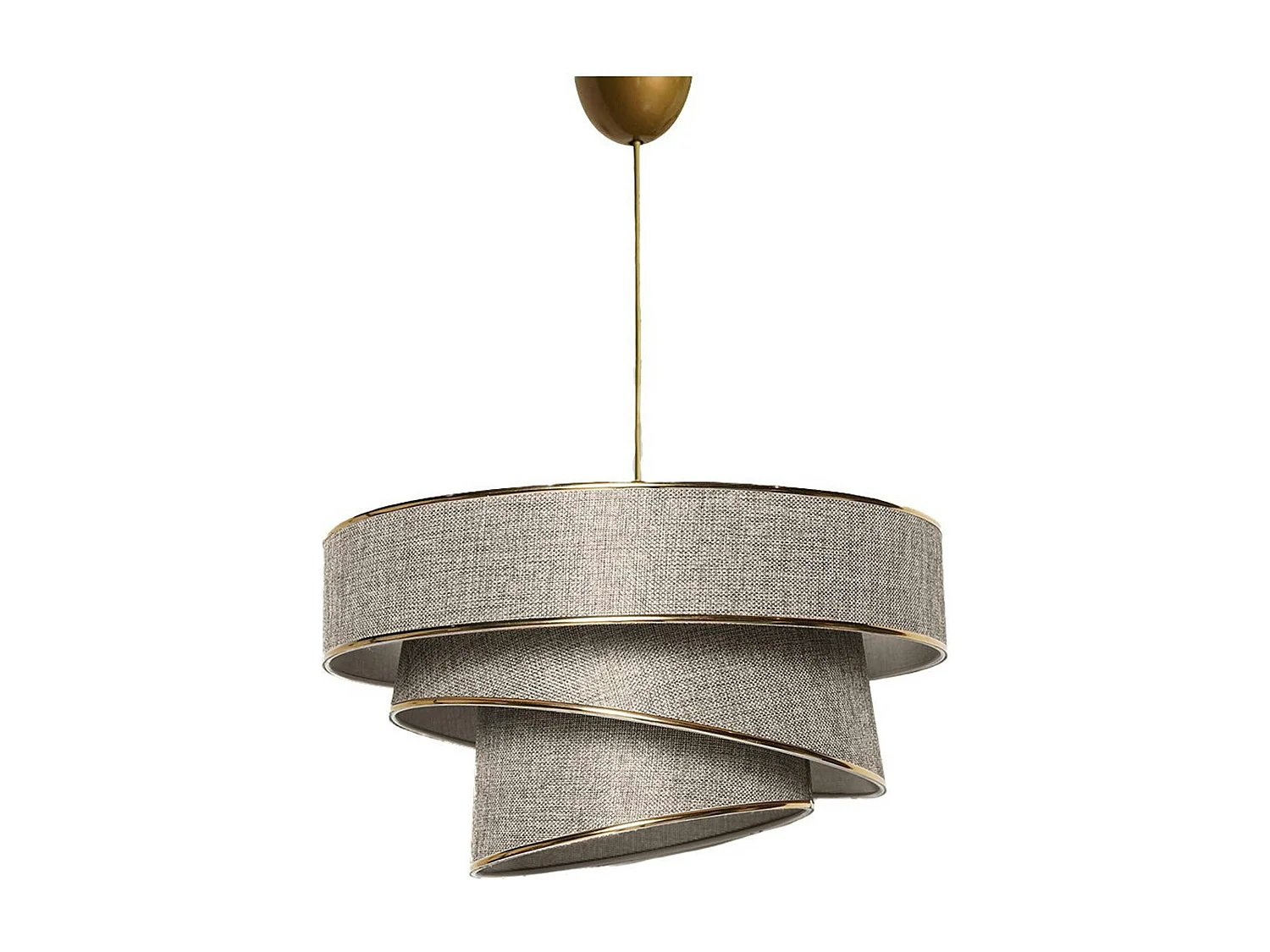 Suspension salon beige chiné - abat-jour triple ZURICH