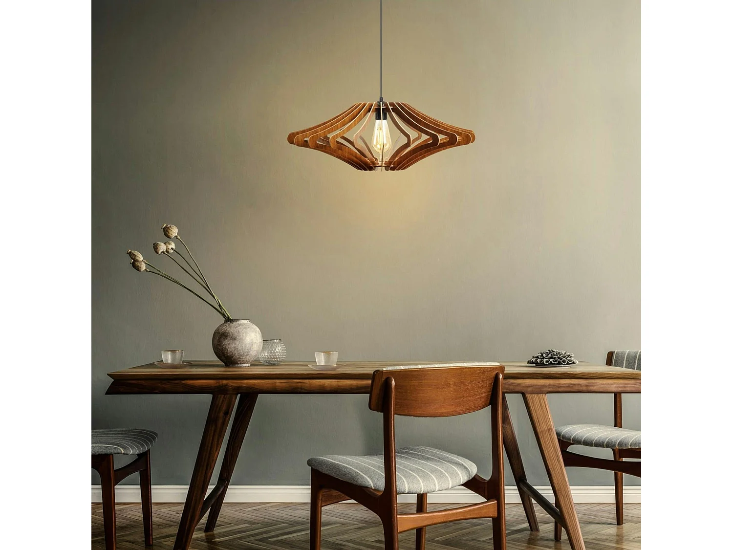 Suspension salle à manger marron - forme graphique BIEL