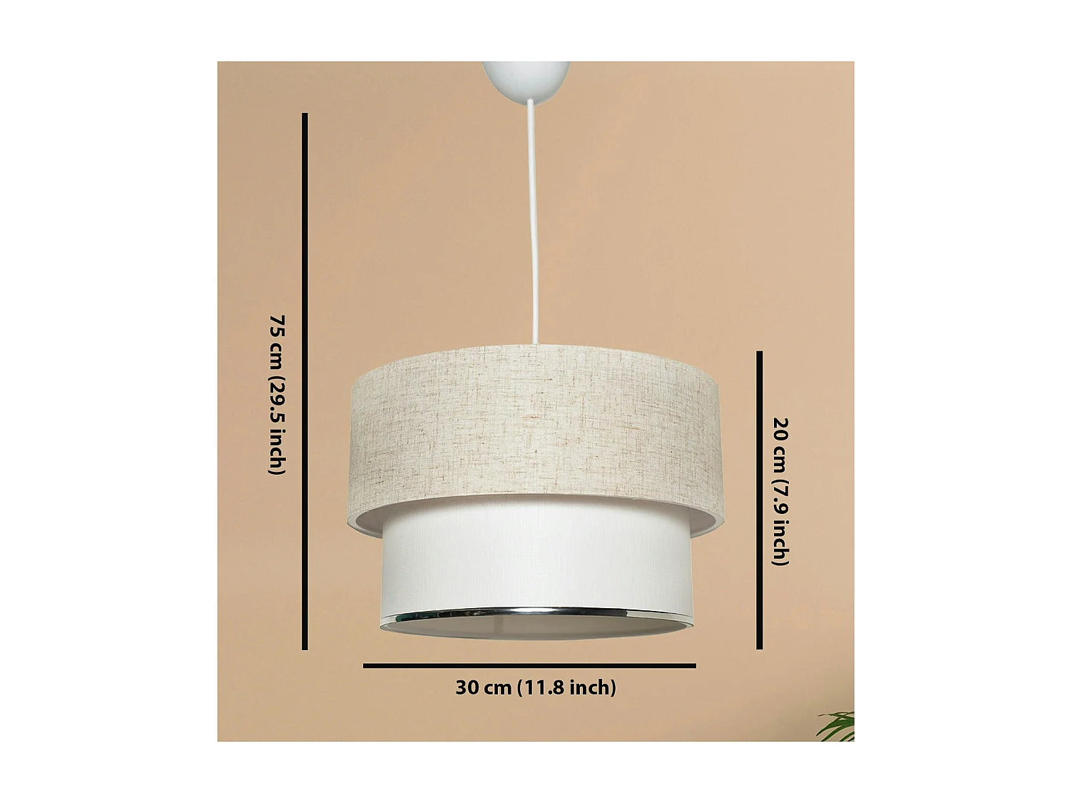 Suspension moderne en tissu – double abat-jour ZURICH