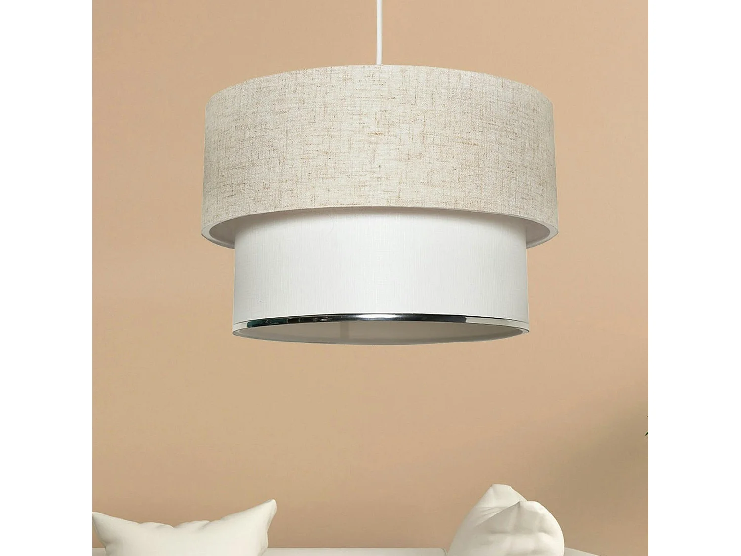 Suspension moderne en tissu – double abat-jour ZURICH