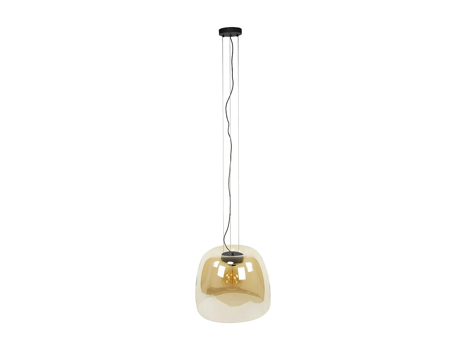 Suspension en verre ambré forme cloche 48 cm NIAGARA