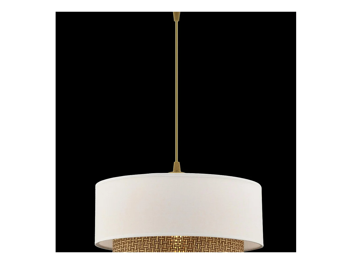 Suspension blanche - double abat-jour avec tressage ZURICH