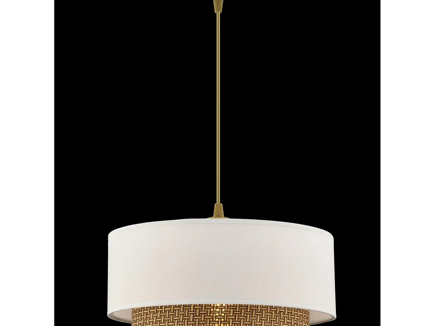 Suspension blanche - double abat-jour avec tressage ZURICH