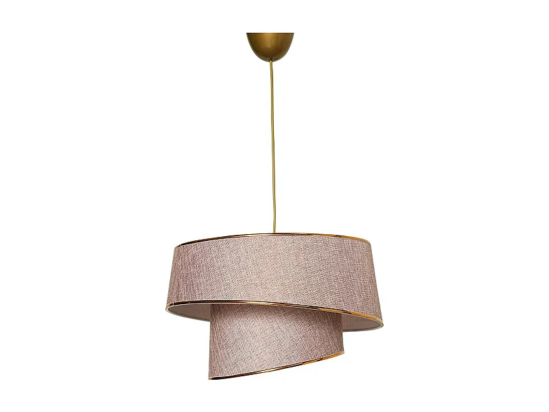 Suspension moderne en tissu - abat-jour liseré doré ZURICH