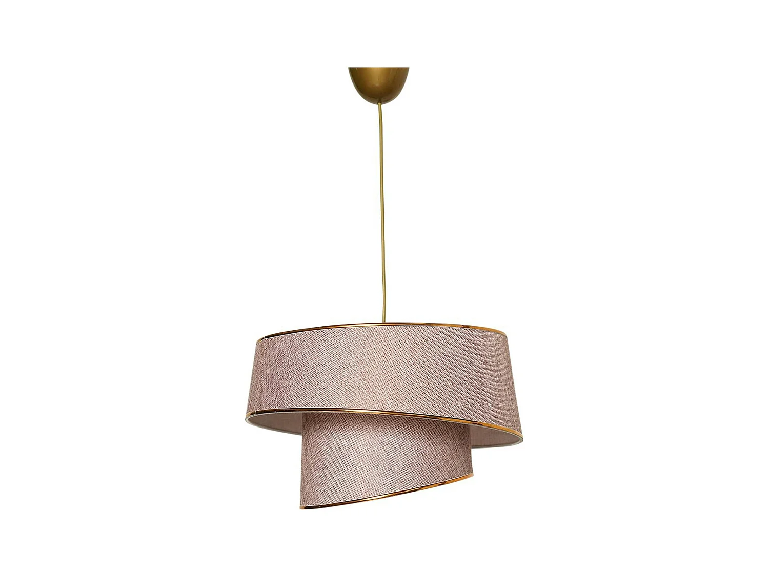 Suspension moderne en tissu - abat-jour liseré doré ZURICH