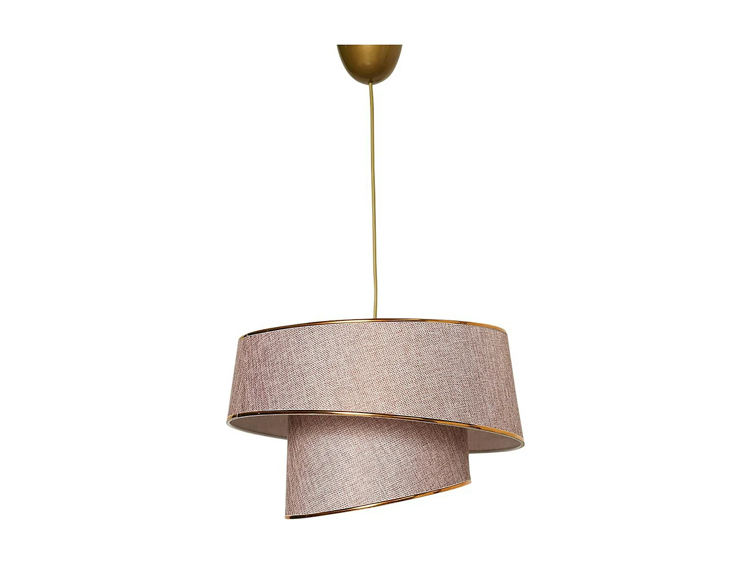 Suspension moderne en tissu - abat-jour liseré doré ZURICH