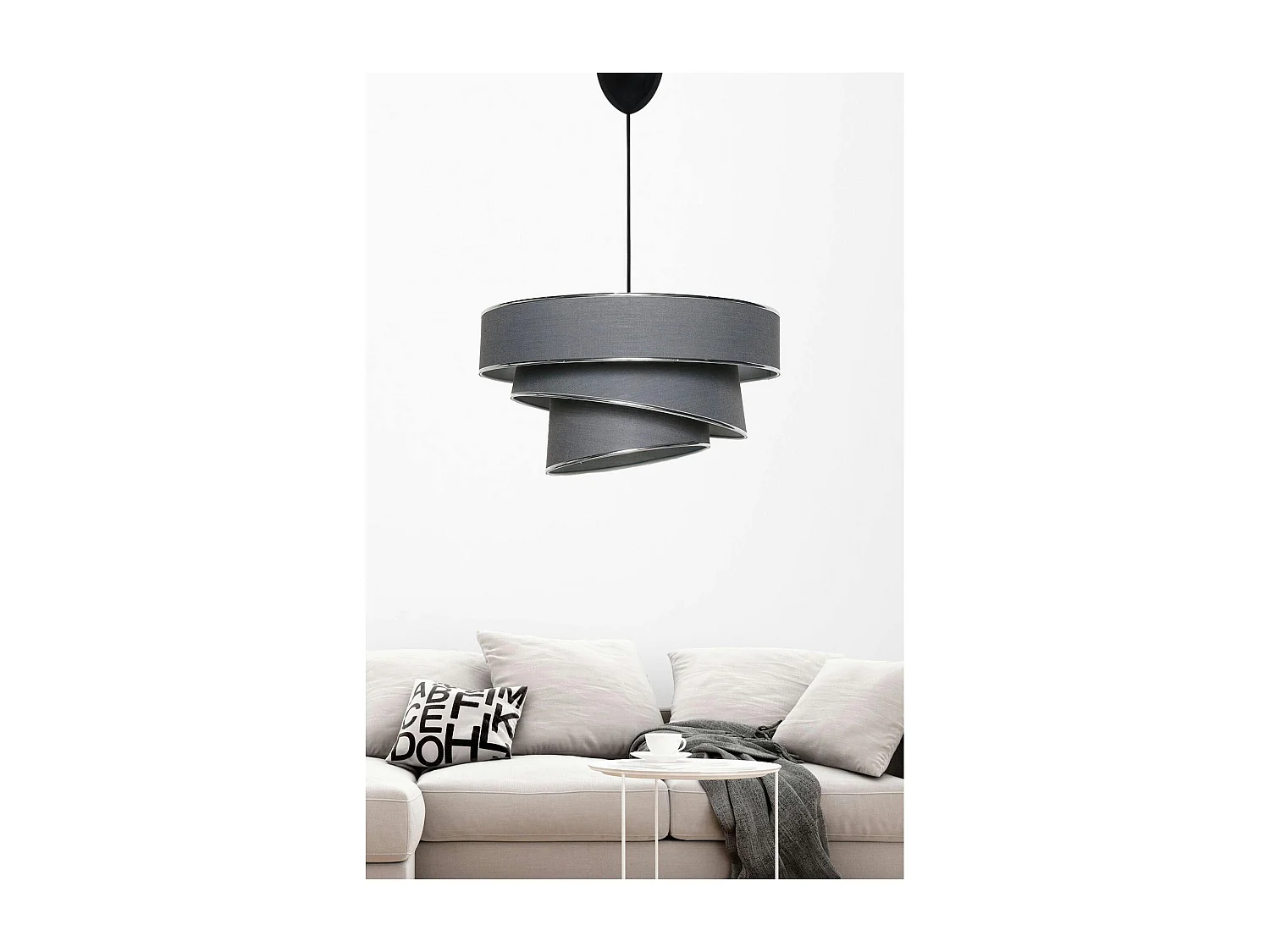 Suspension salon grise - abat-jour triple, moderne ZURICH