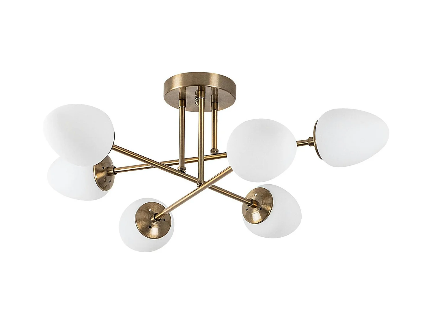 Suspension salon moderne – 6 cônes, effet laiton SIERRE