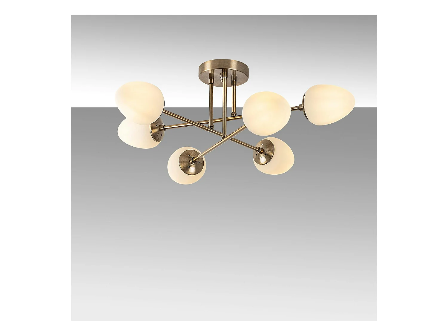 Suspension salon moderne – 6 cônes, effet laiton SIERRE