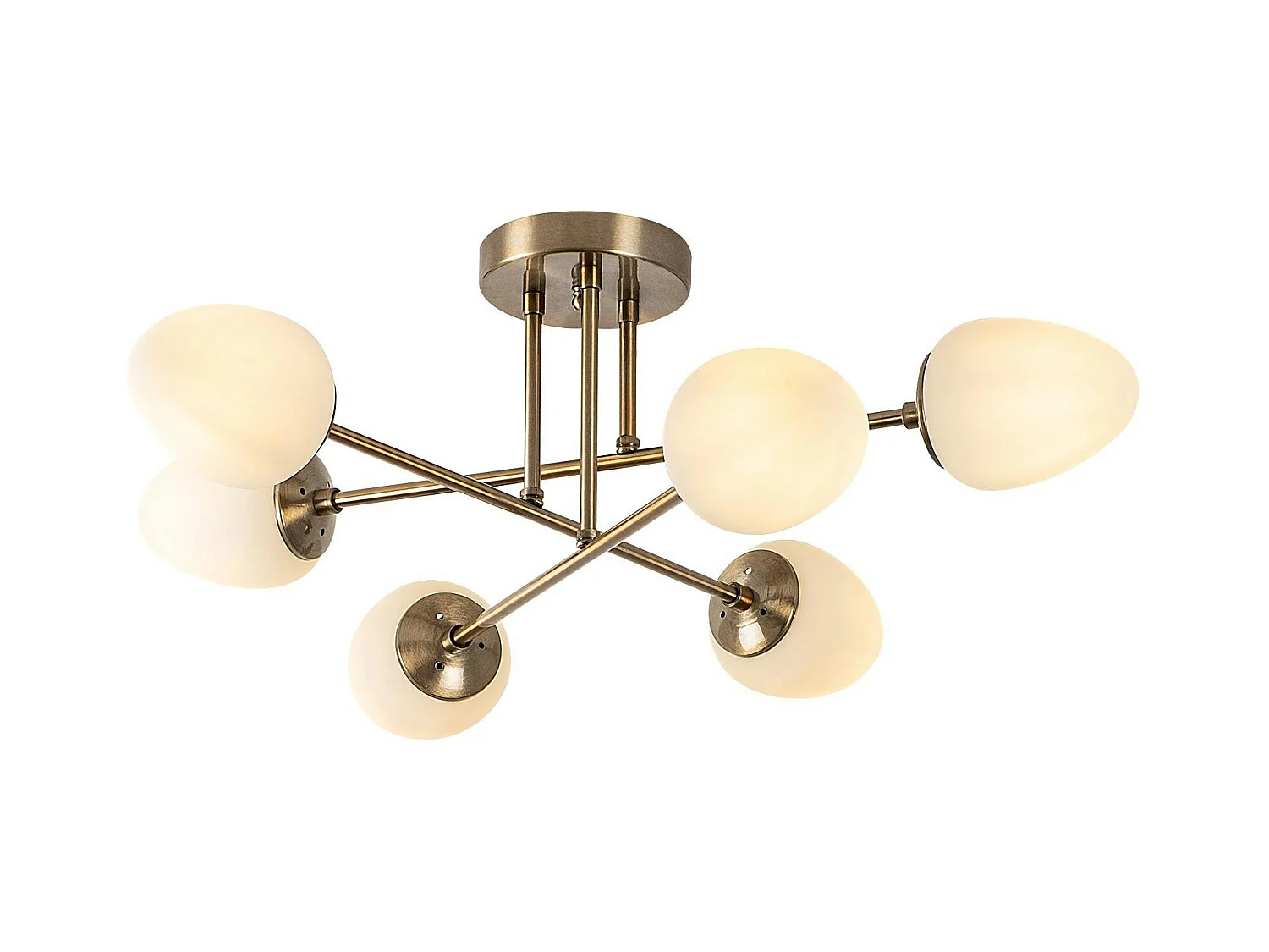 Suspension salon moderne – 6 cônes, effet laiton SIERRE