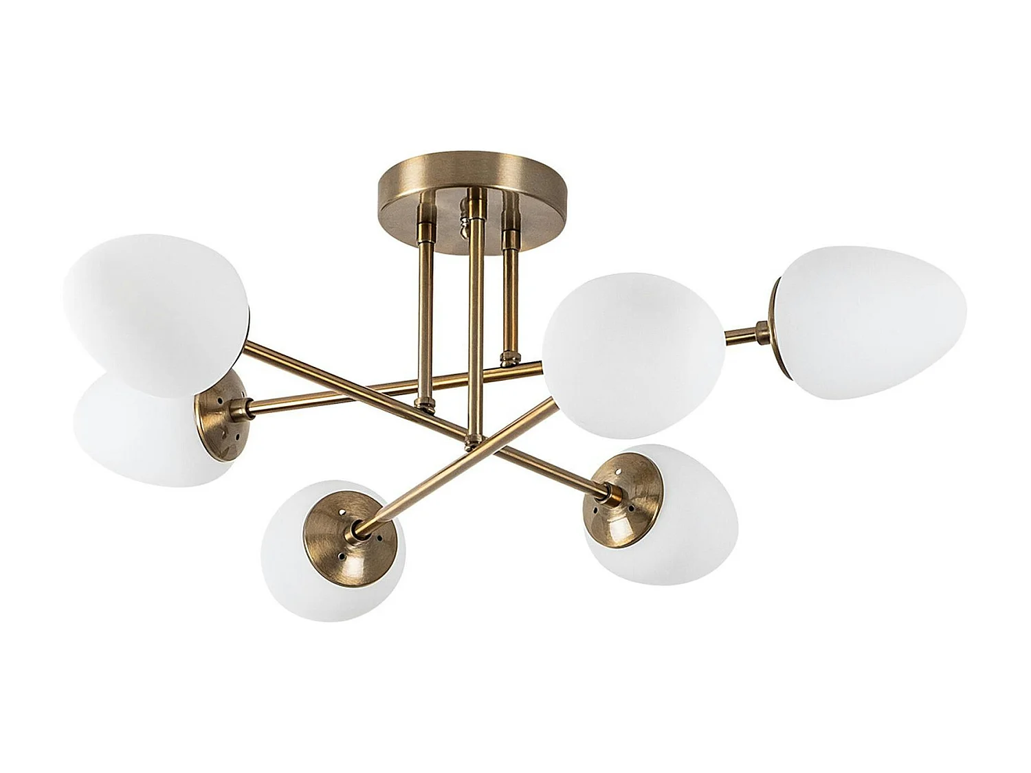 Suspension salon moderne – 6 cônes, effet laiton SIERRE