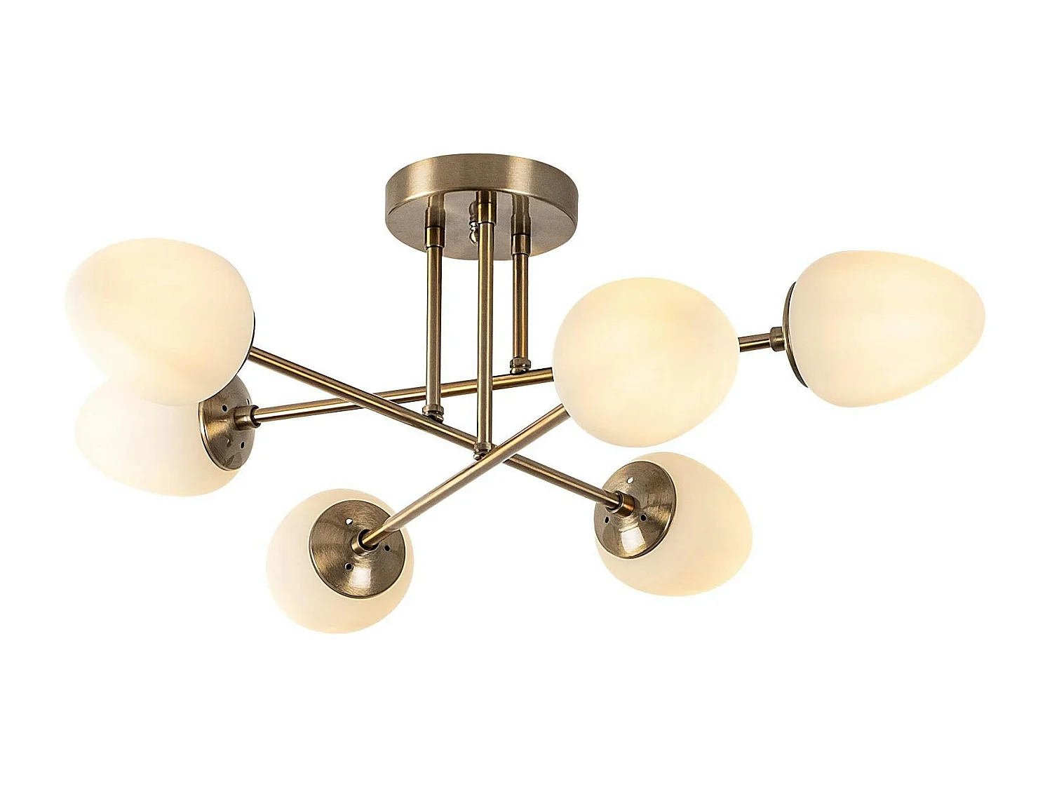 Suspension salon moderne – 6 cônes, effet laiton SIERRE