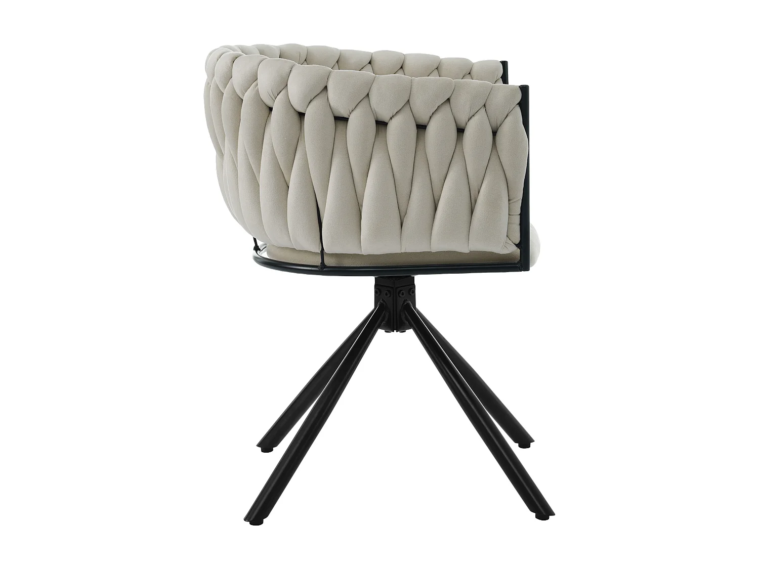 Silla giratoria de terciopelo beige de diseño moderno con patas de metal para sala de estar, dormitorio, comedor, juego de 6