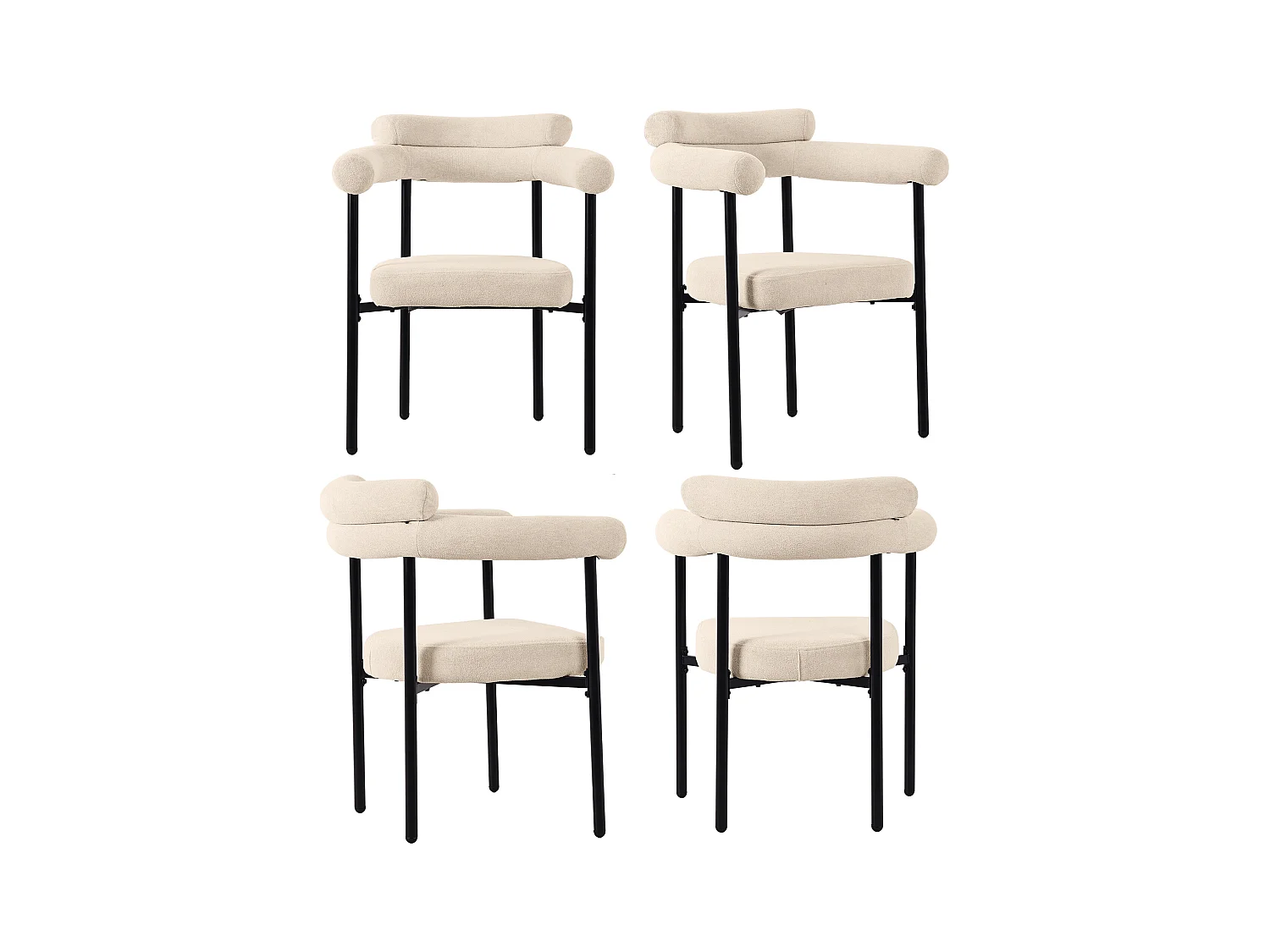 Sillón ergonómico de terciopelo con patas de metal para salón u oficina 70x62x84cm juego de 4