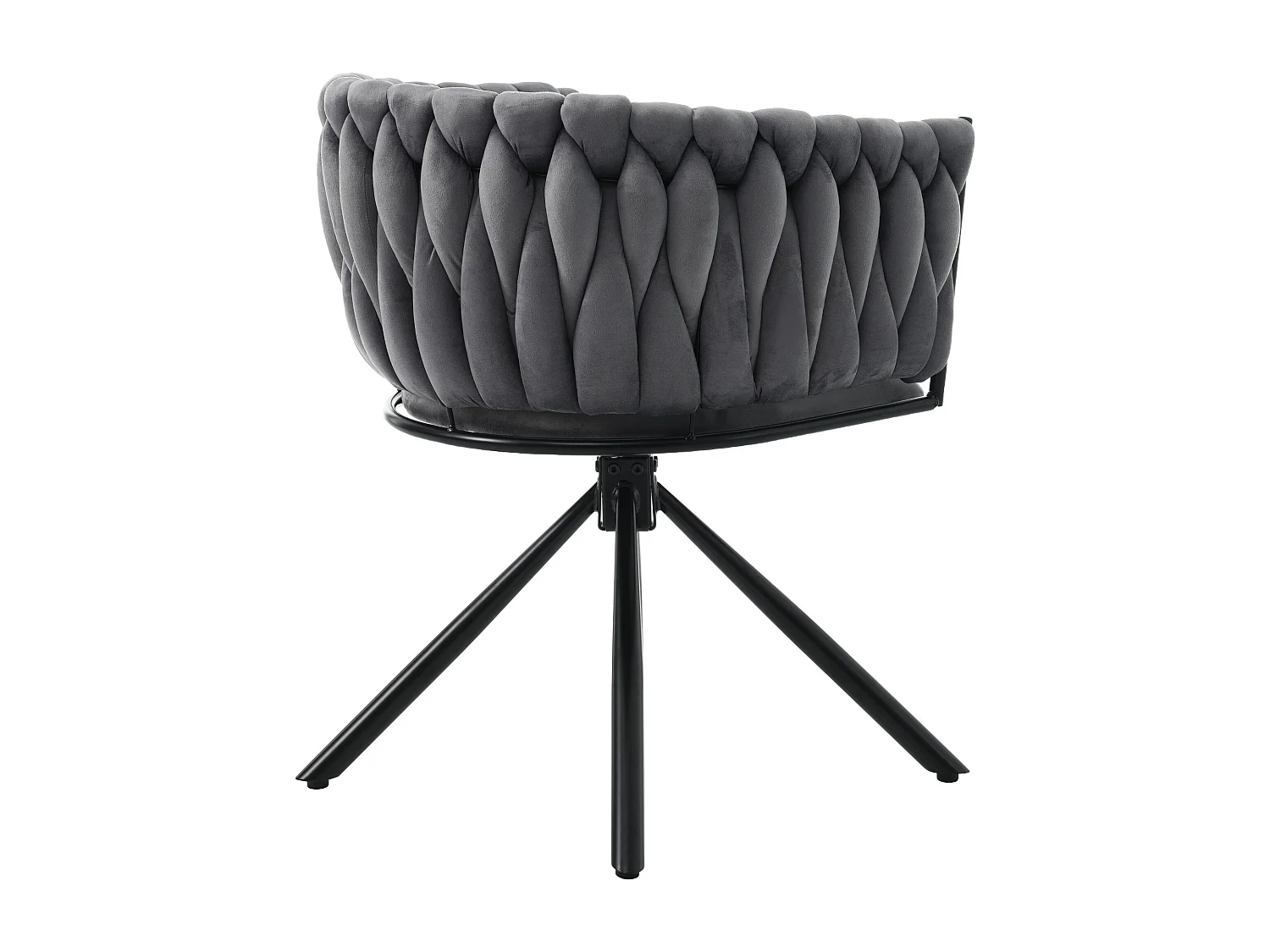 Chaise pivotante en velours gris avec pieds métal design moderne pour salon ou chambre lot de 4