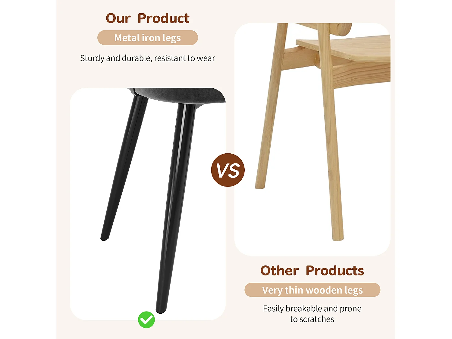 Chaise salle à manger velluto coussin dossier rotin pieds métal bois 47x51x79cm per ristorante salone lotto di 6