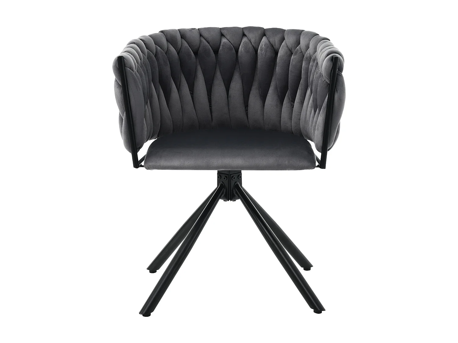 Chaise pivotante en velours gris avec pieds métal design moderne pour salon ou chambre lot de 6