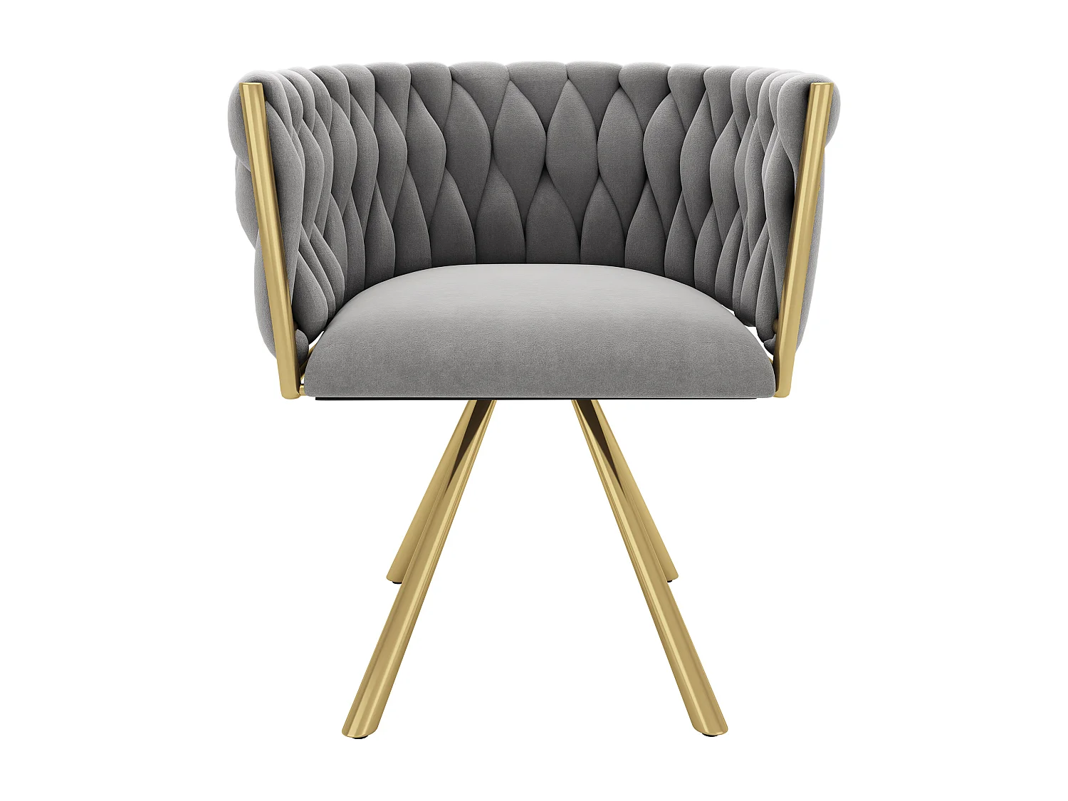 Sedie girevoli in velluto grigio dorato 2 pezzi dal design moderno con piedini in metallo per camera da letto lotto di 2