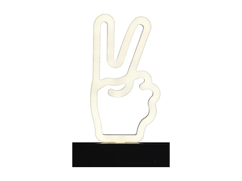 Lampe Effet Neon Peace A Piles Blanc