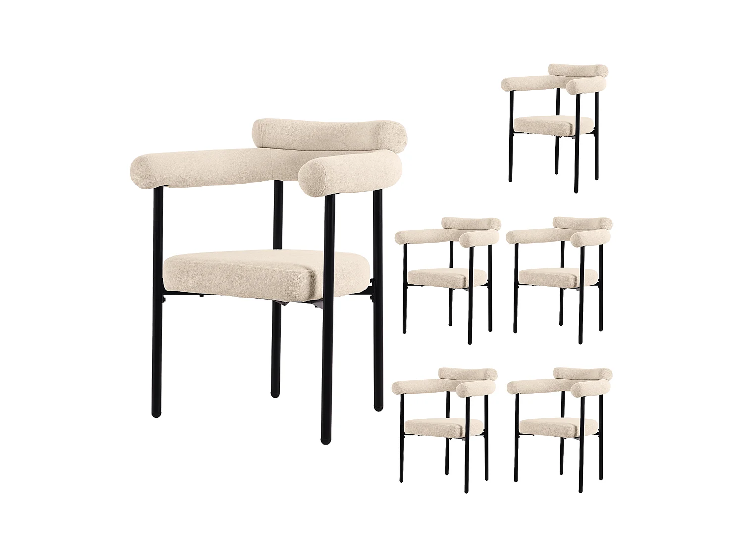 Sillón ergonómico de terciopelo con patas de metal para salón u oficina 70x62x84cm juego de 6