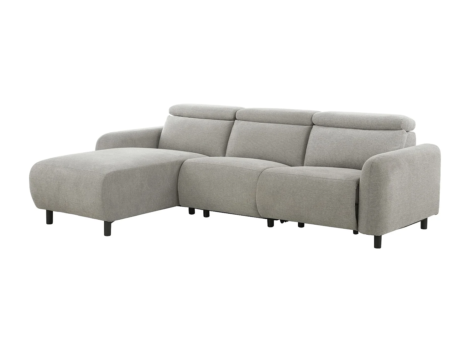 Skaane | Sofa 3 seater with chaise left & electric function in fabric lightgrey