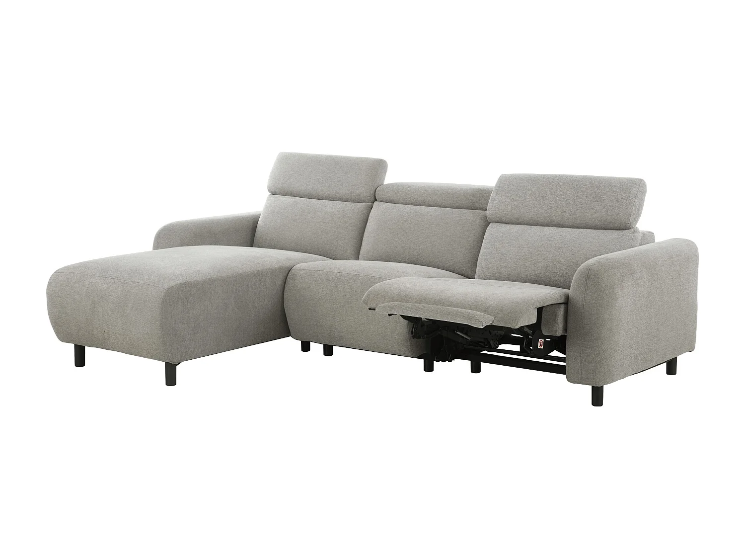 Skaane | Sofa 3 seater with chaise left & electric function in fabric lightgrey