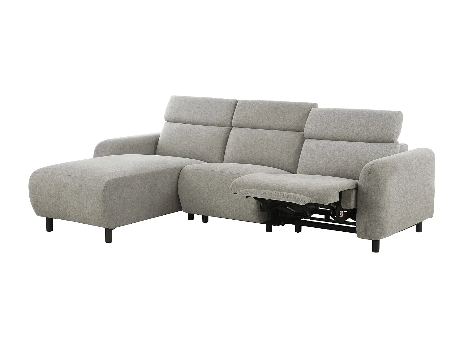 Skaane | Sofa 3 seater with chaise left & electric function in fabric lightgrey