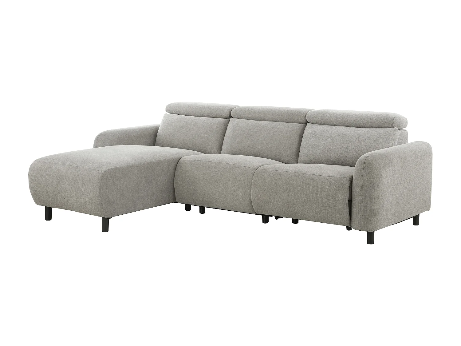 Skaane | Sofa 3 seater with chaise left & electric function in fabric lightgrey