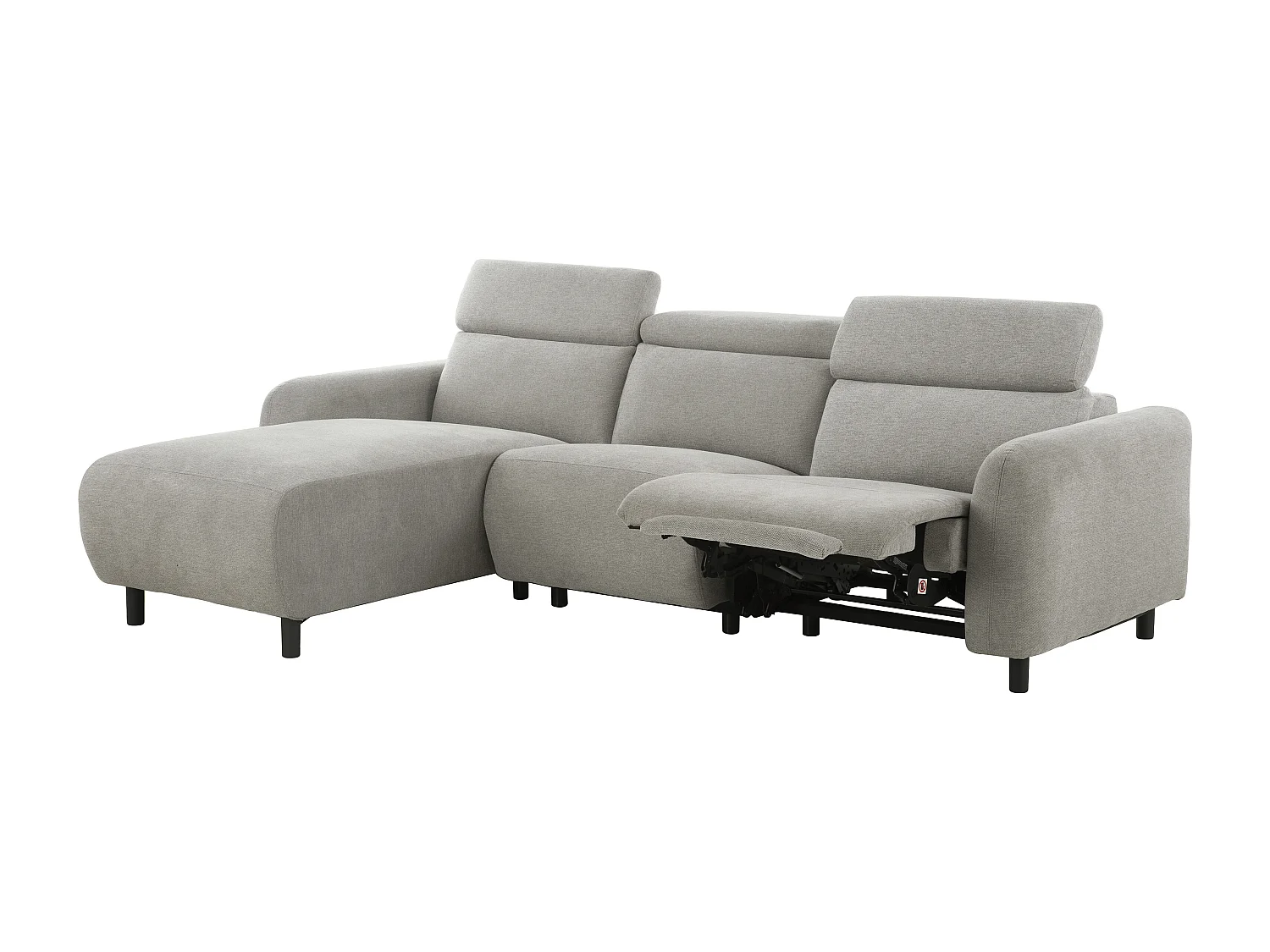 Skaane | Sofa 3 seater with chaise left & electric function in fabric lightgrey