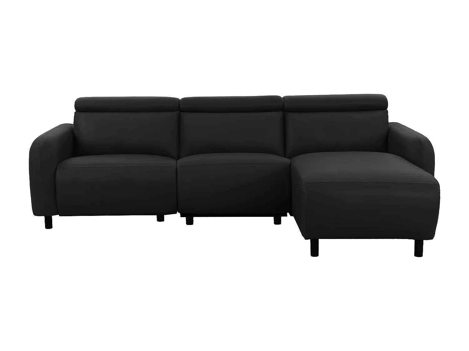 Skaane | Sofa 3 seater with chaise right & electric function in PU black