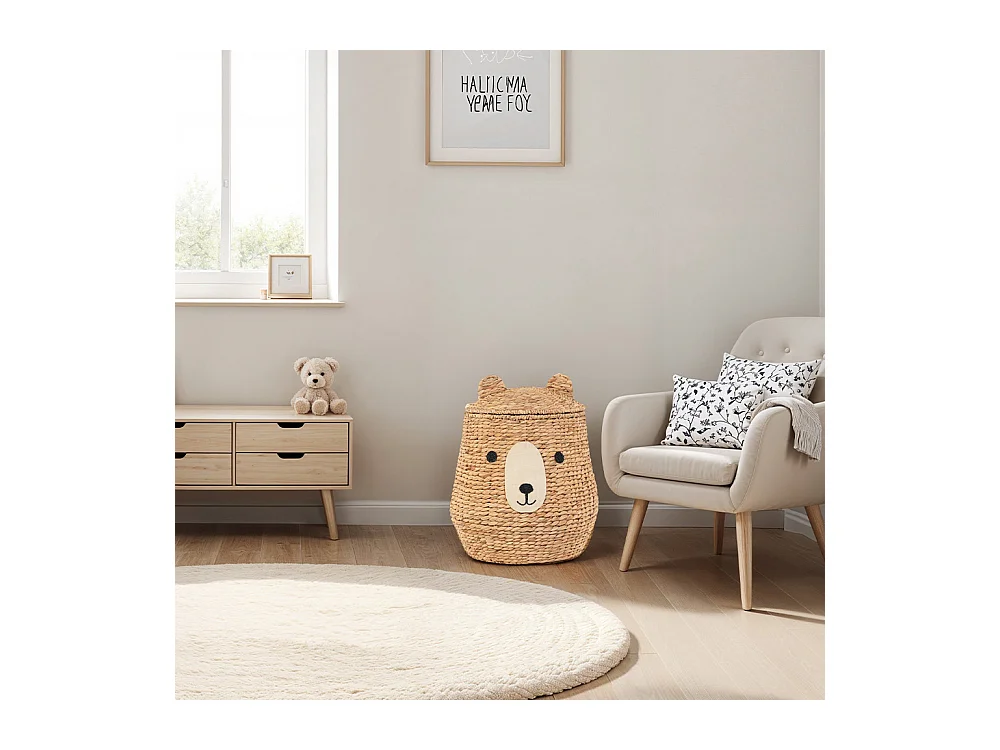 Panier ours jacinthe d'eau naturel