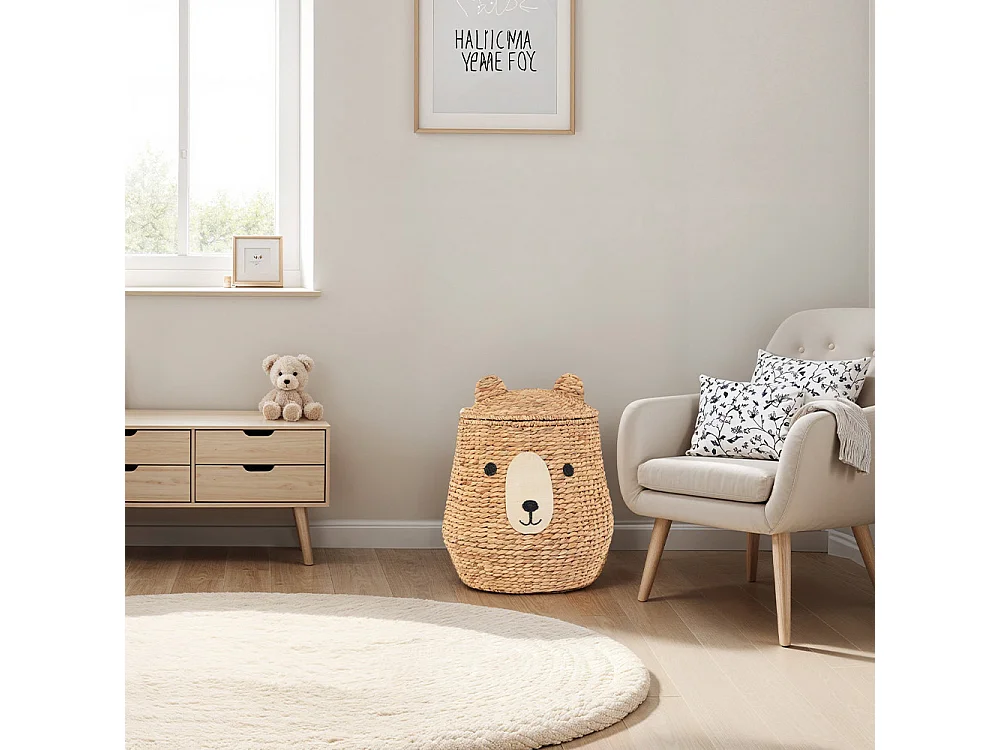 Panier ours jacinthe d'eau naturel