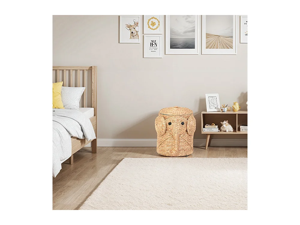 Panier elephant jacinthe d'eau naturel